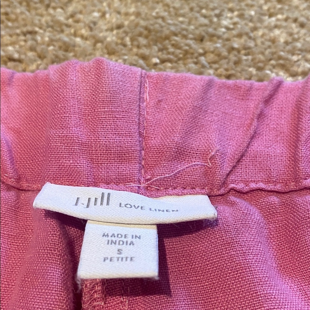 J. Jill Linen Sailor Pant Wide Leg Trouser Sugar Pink Size SP - Picture 4 of 11